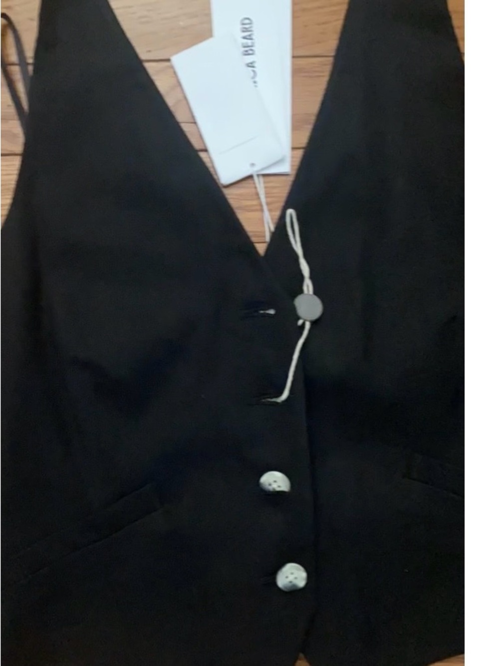 Veronica Beard Black  Vest with Button Front - Picture 6 of 7